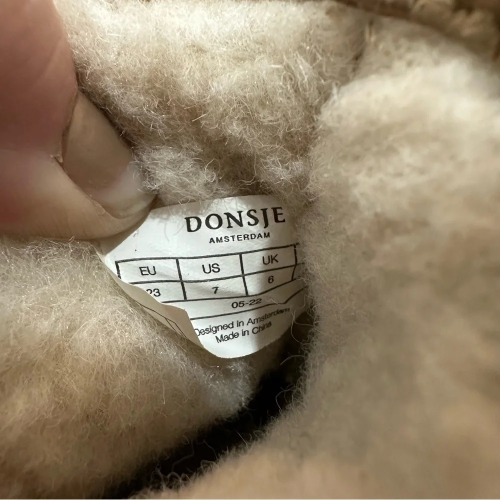Donsje Cassia Boots, Tan Curly Sheep Wool, Baby size 7 / UK 23, Snow boots - Picture 6 of 6